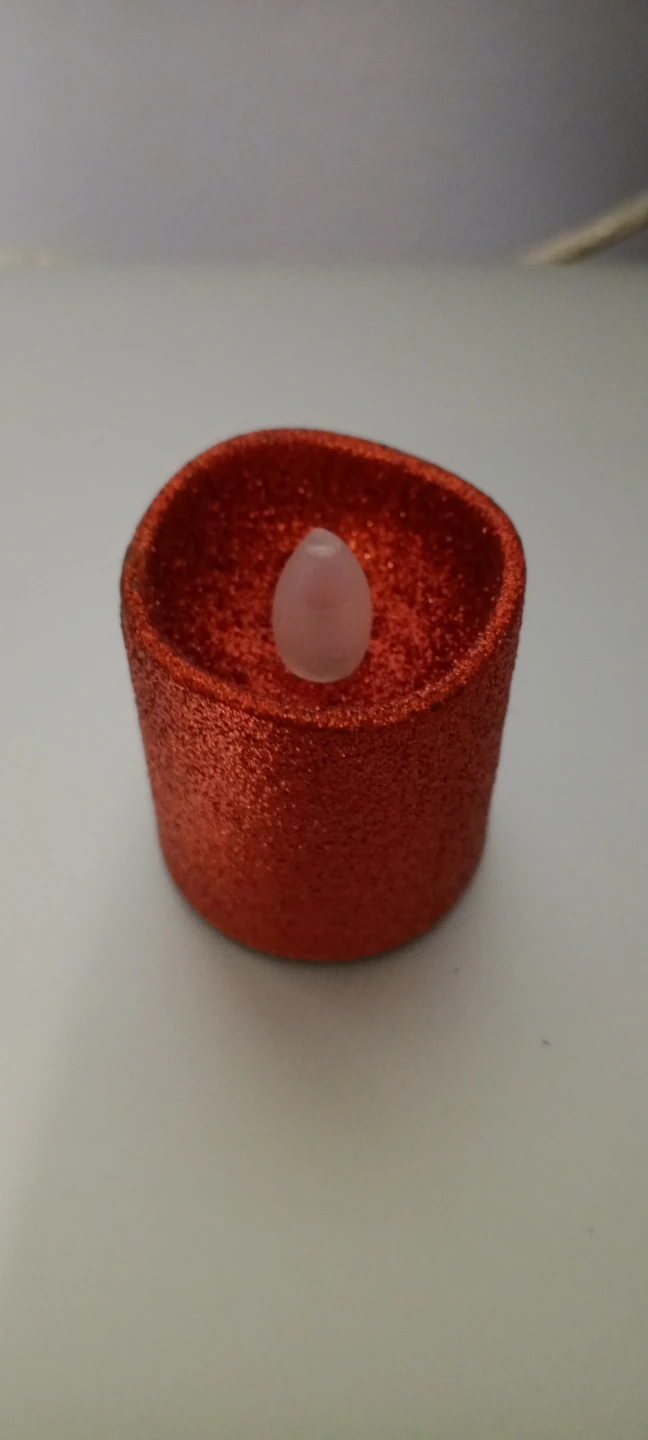 Red Glitter LED Tea Light Candle