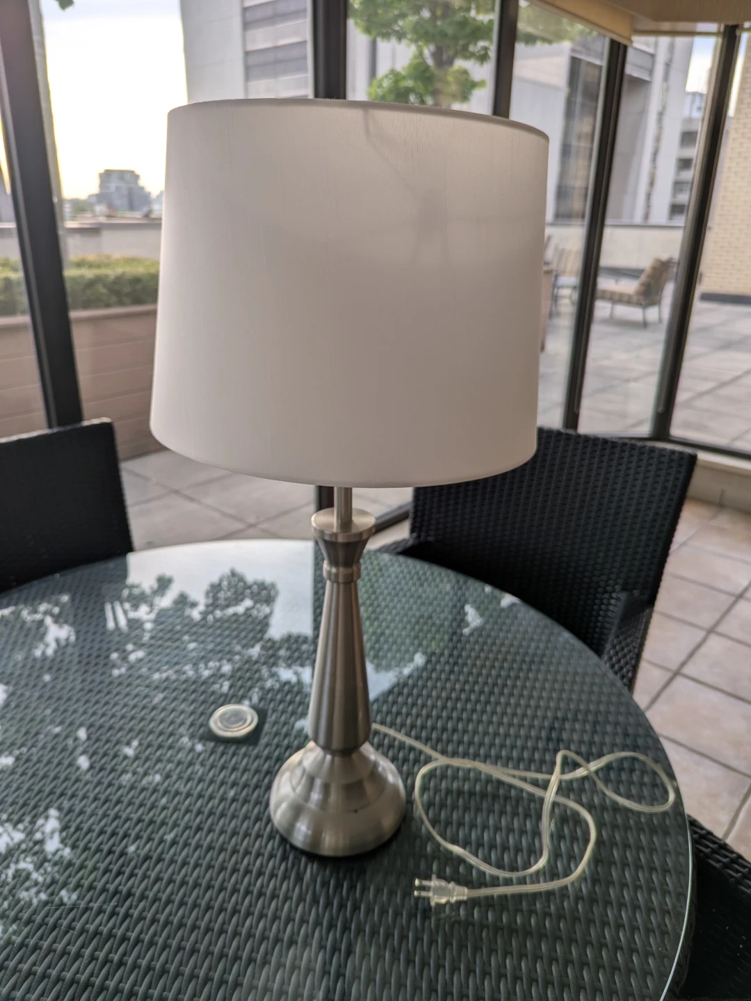 Table Lamp with White Shade