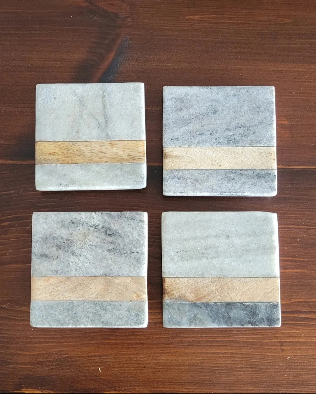 Creative Co-Op Marble Coasters (Set of 4) - photo 2