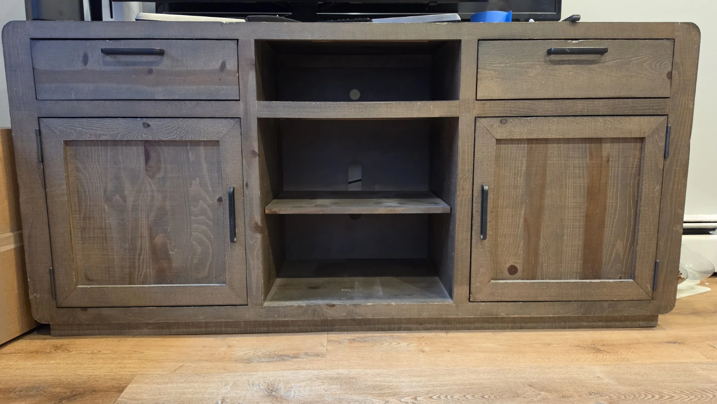 Rustic Wood TV Stand with Storage