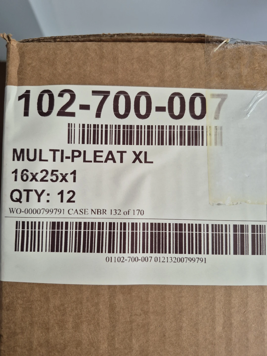 Koch Air Filter Multi-Pleat XL 16x25x1 - QTY: 12