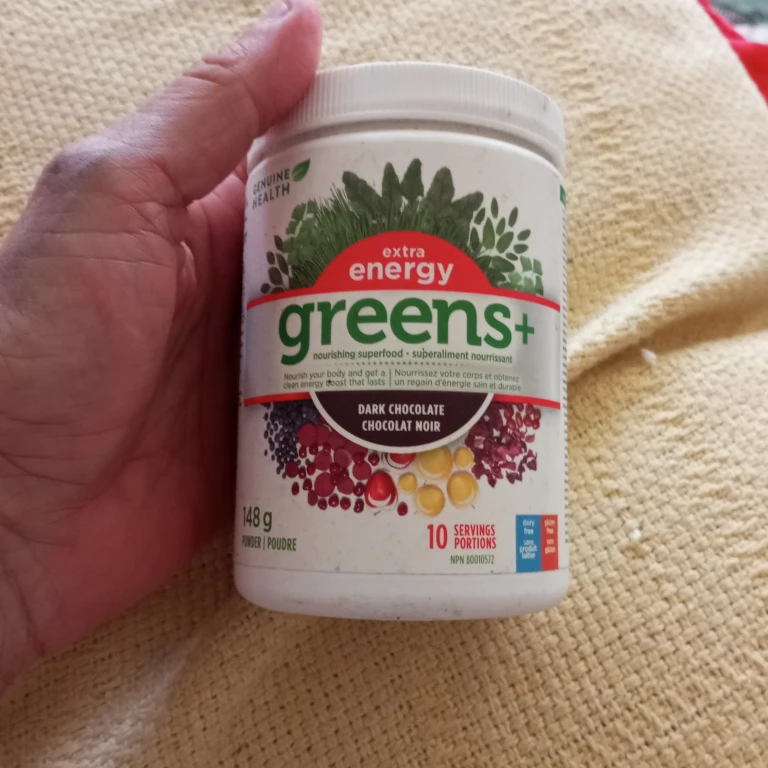 Genuine Health Extra Energy Greens+ Powder - Dark Chocolate