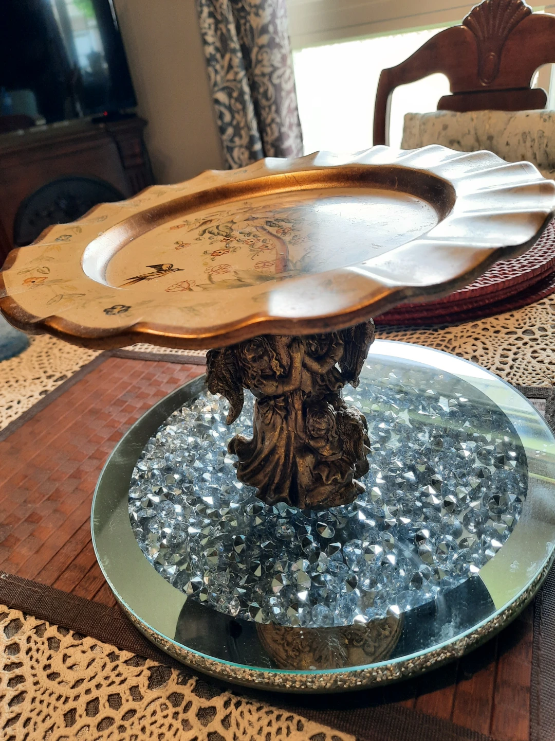 Ornate Angel Pedestal Stand
