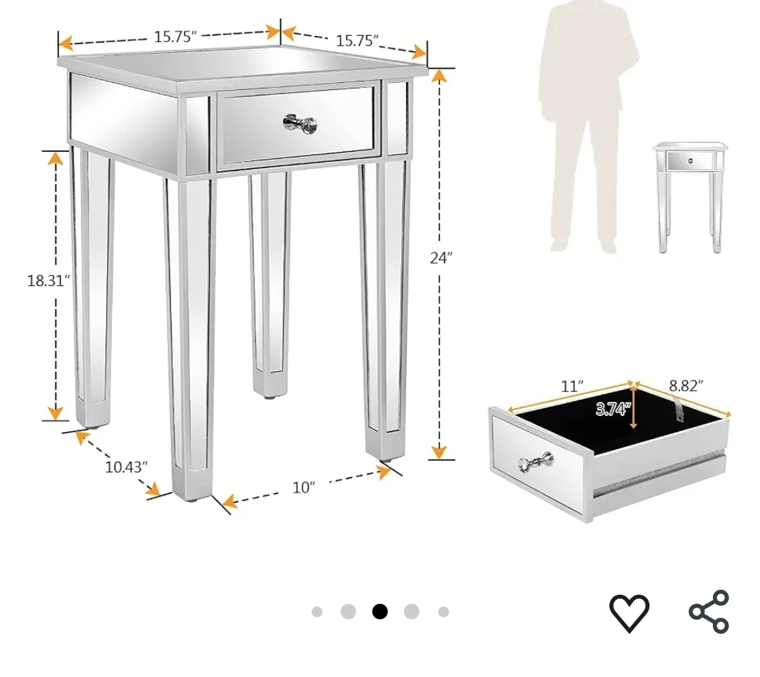 2 mirror side tables - photo 2