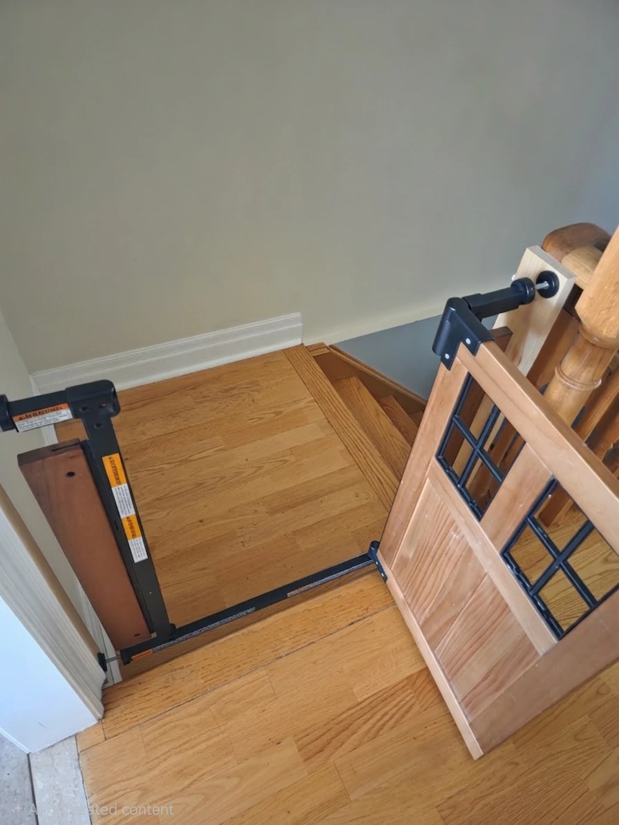 ​Evenflo Barn Door Walk-Thru Baby Gate – Wood & Metal - photo 2