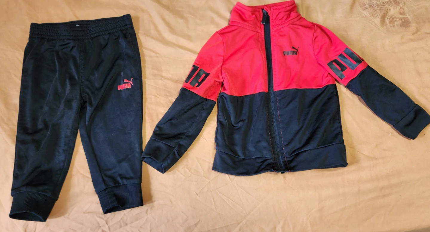 Puma Tracksuit Set - Red/Black - 12M