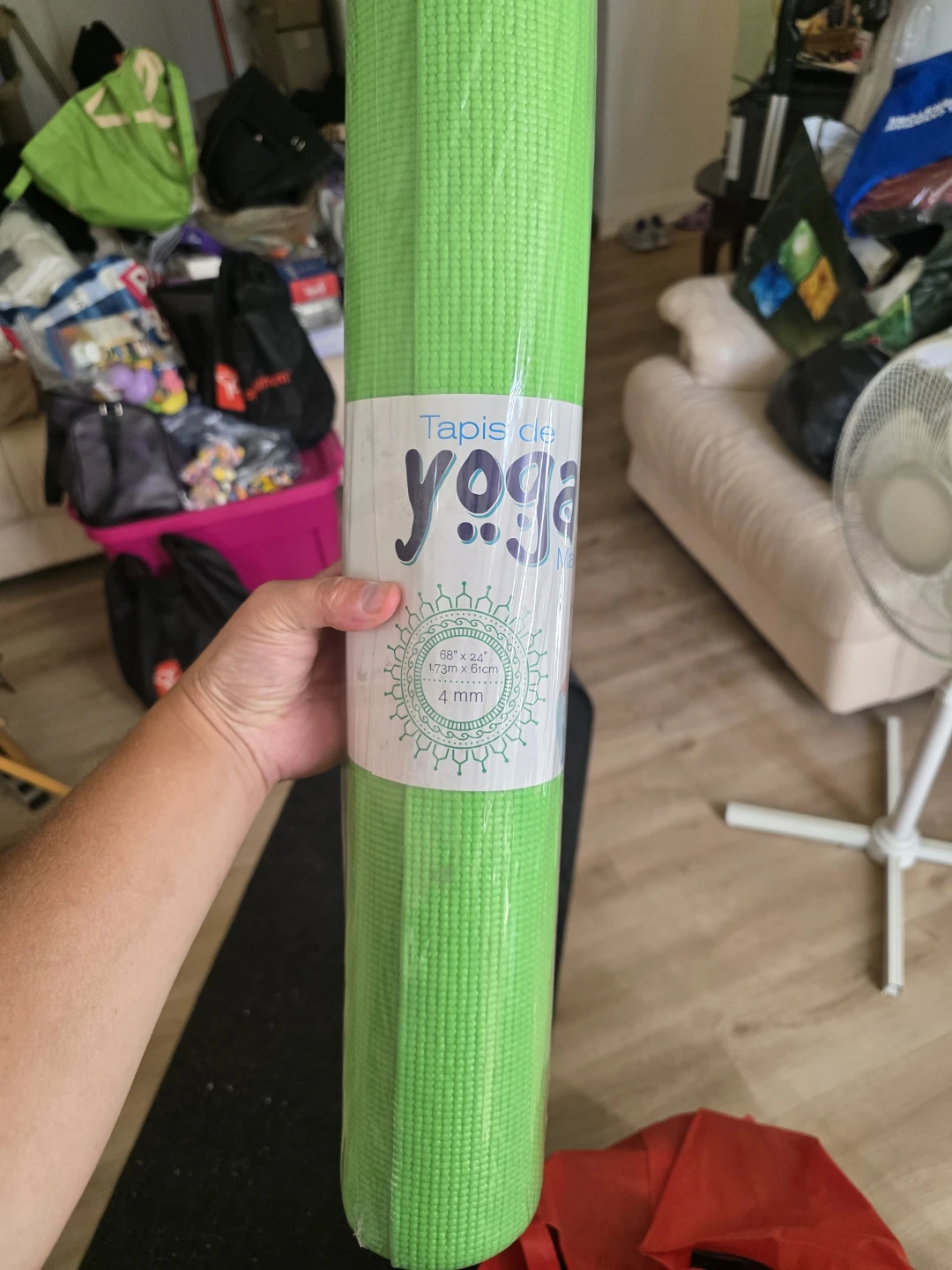 Lime Green Yoga Mat 68" x 24" x 4mm