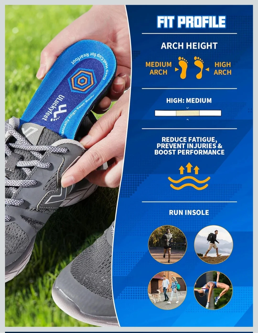 Running Insoles for Men Women & Extra Shock Absorption ... - photo 2
