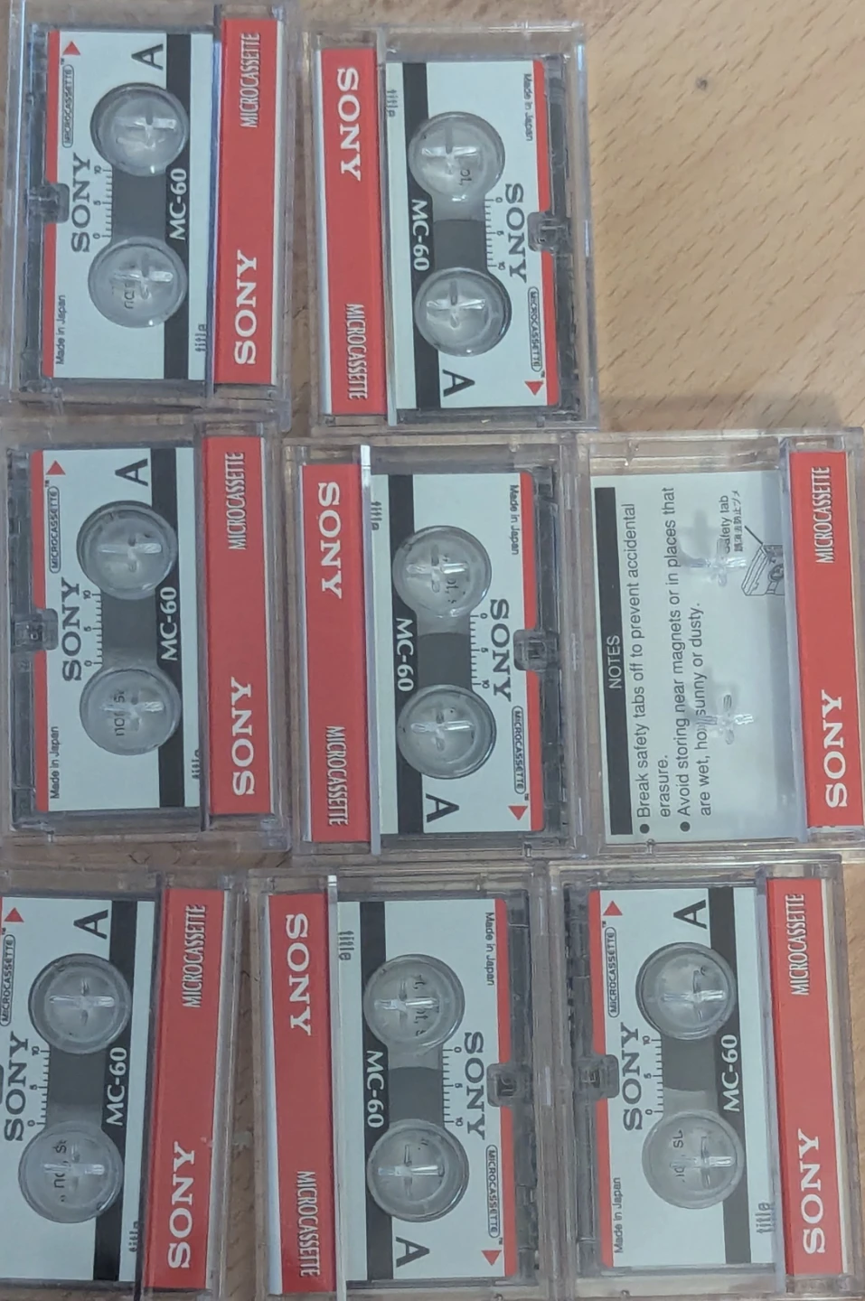 7 NEW Sony MC-60 microcassettes with cases $40 OBO