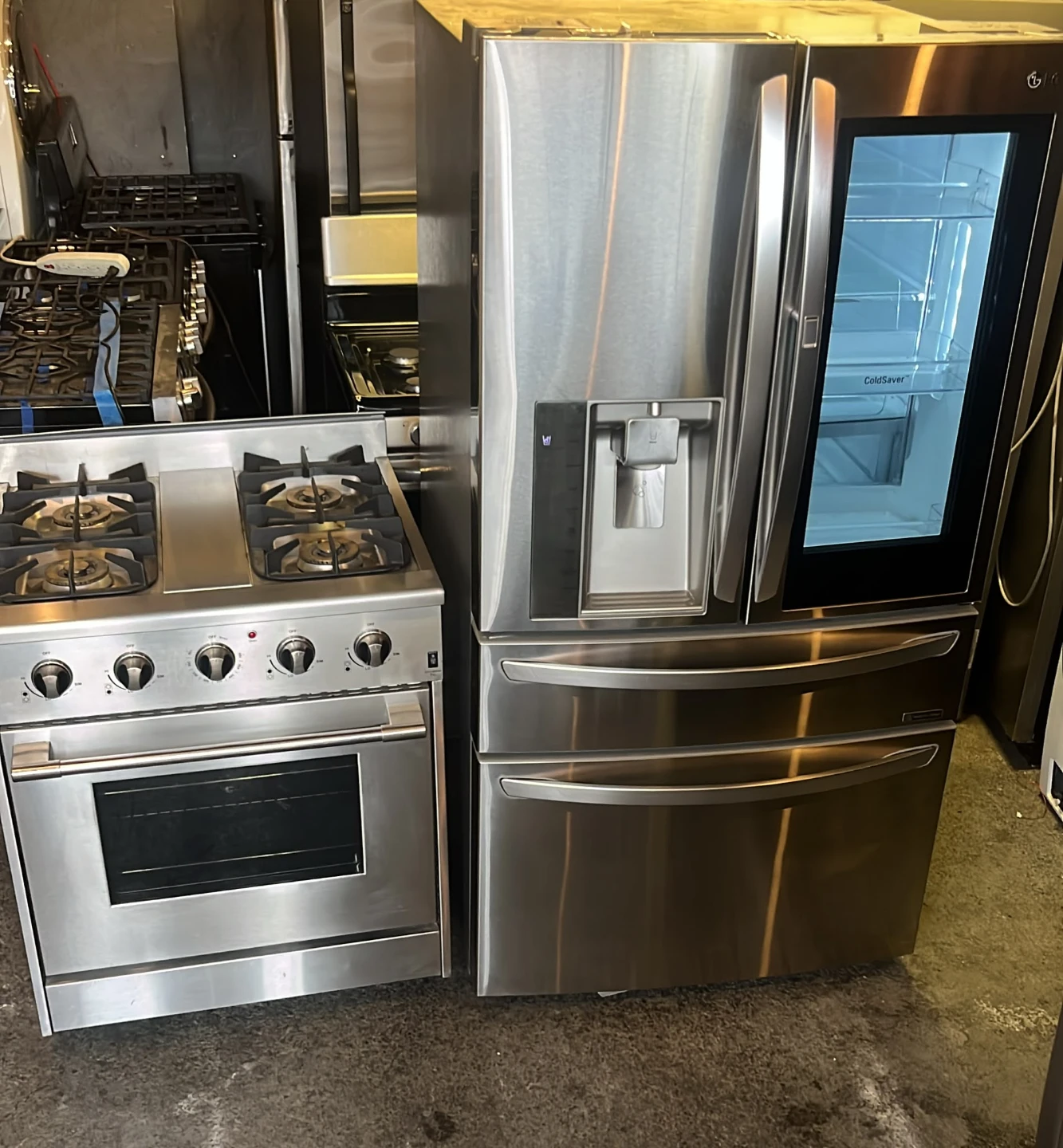 LG Stainless Steel French Door and stove