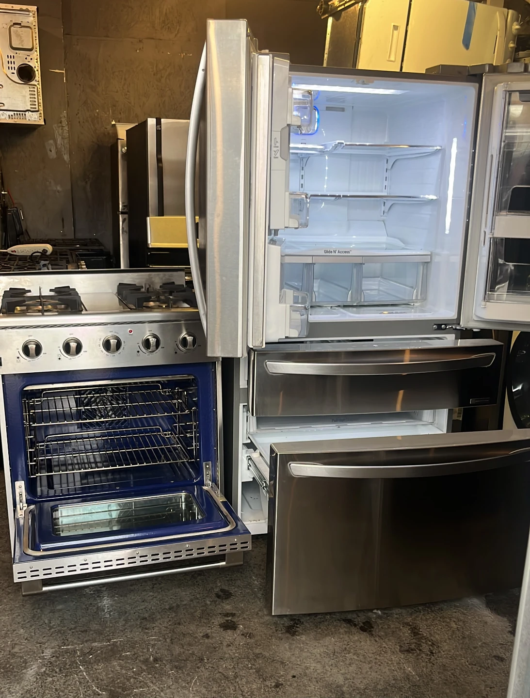 LG Stainless Steel French Door and stove - photo 5