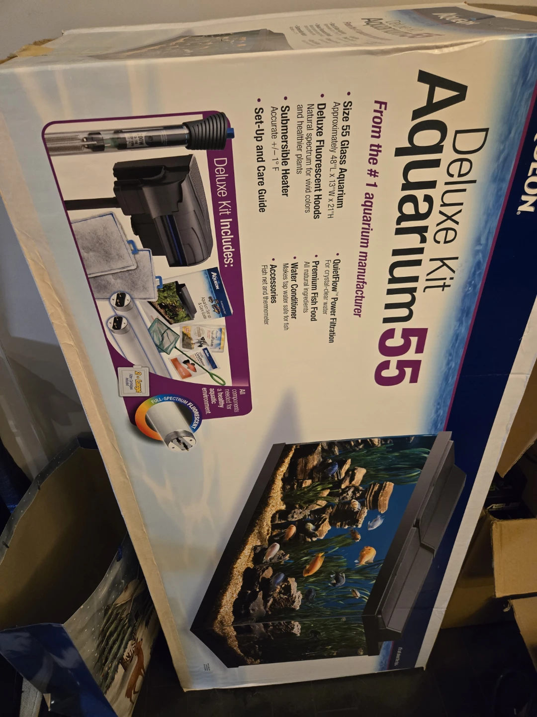 55 gallon fish tank. Only the tank. Nothing else included.