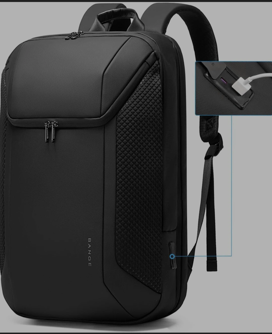 BANGE Black Backpack - 19" Laptop