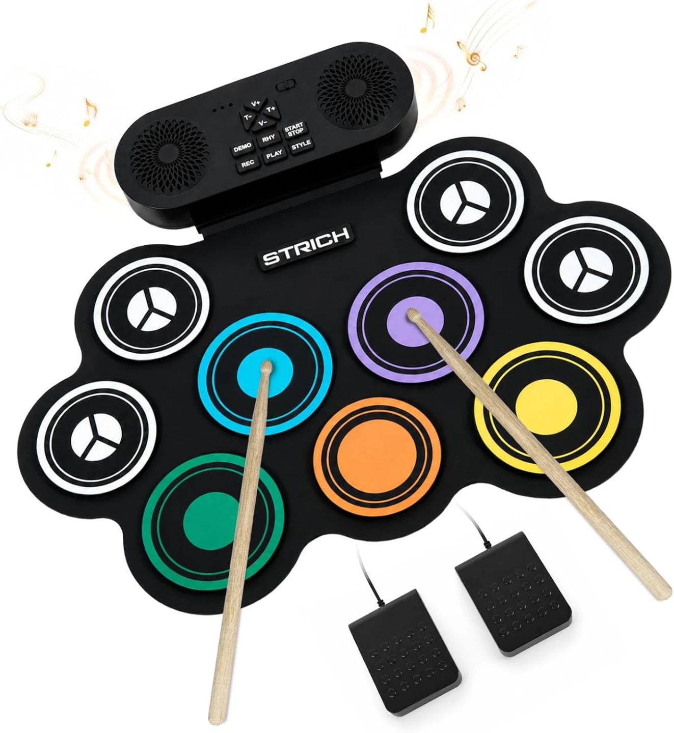 9-Pad Portable Electronic Drum Set