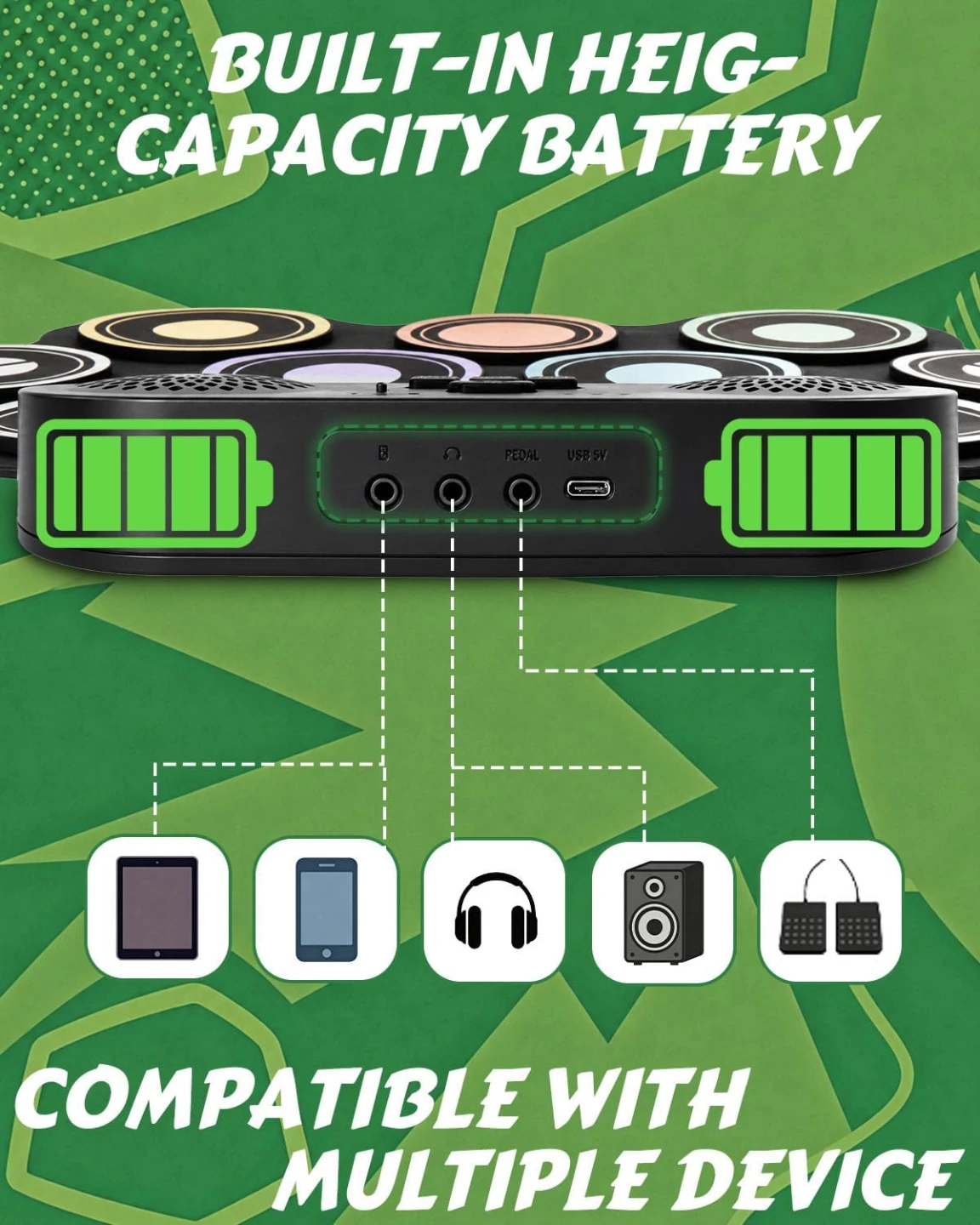9-Pad Portable Electronic Drum Set - photo 5