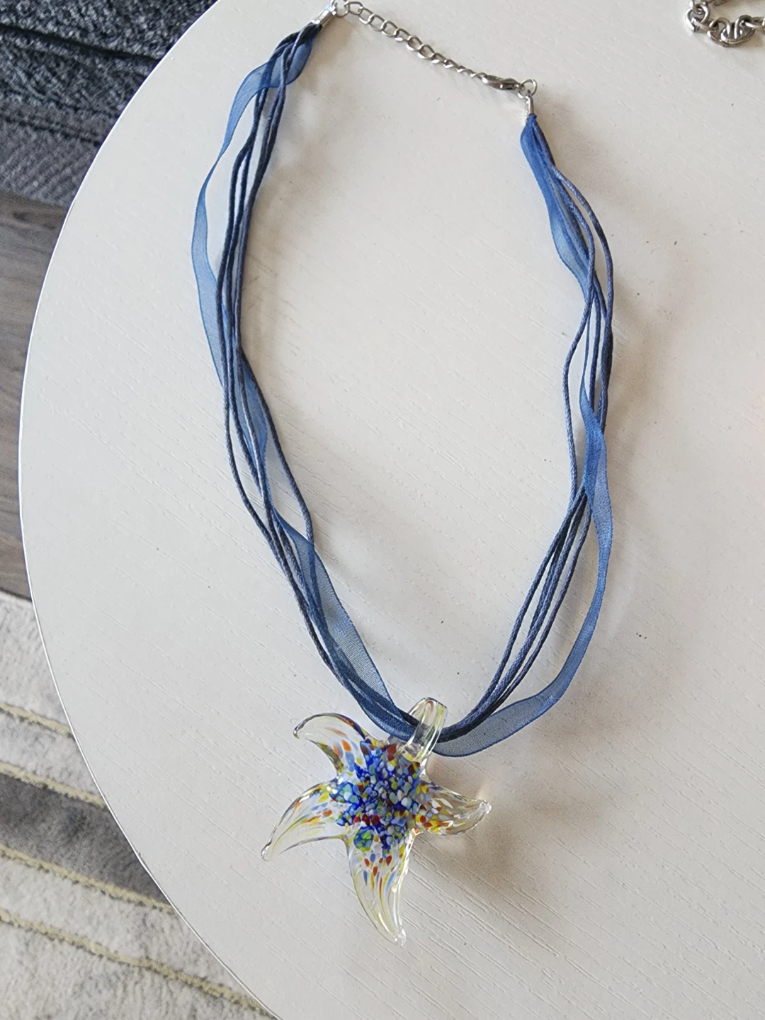 Glass Starfish Pendant Necklace