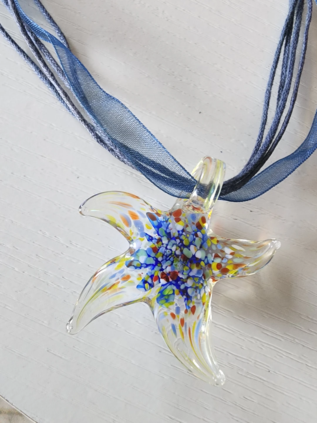 Glass Starfish Pendant Necklace - photo 2