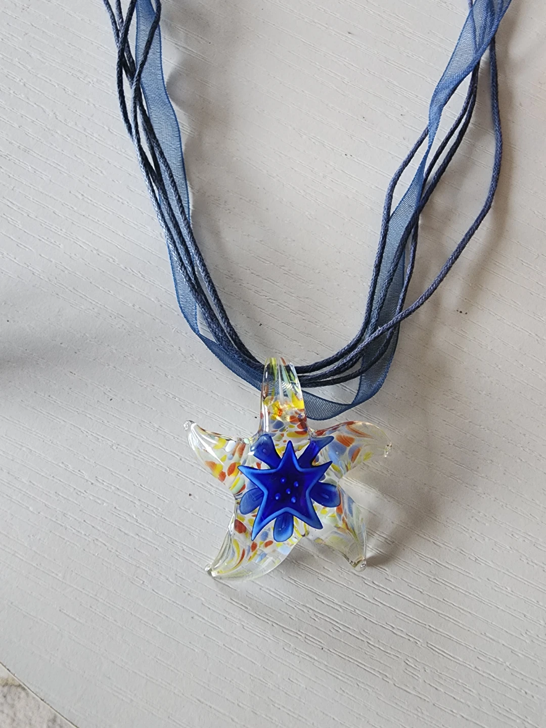Glass Starfish Pendant Necklace - photo 3