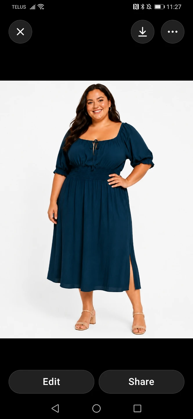Nwt 3CAddition Elle Teal Smocked Waist Dress