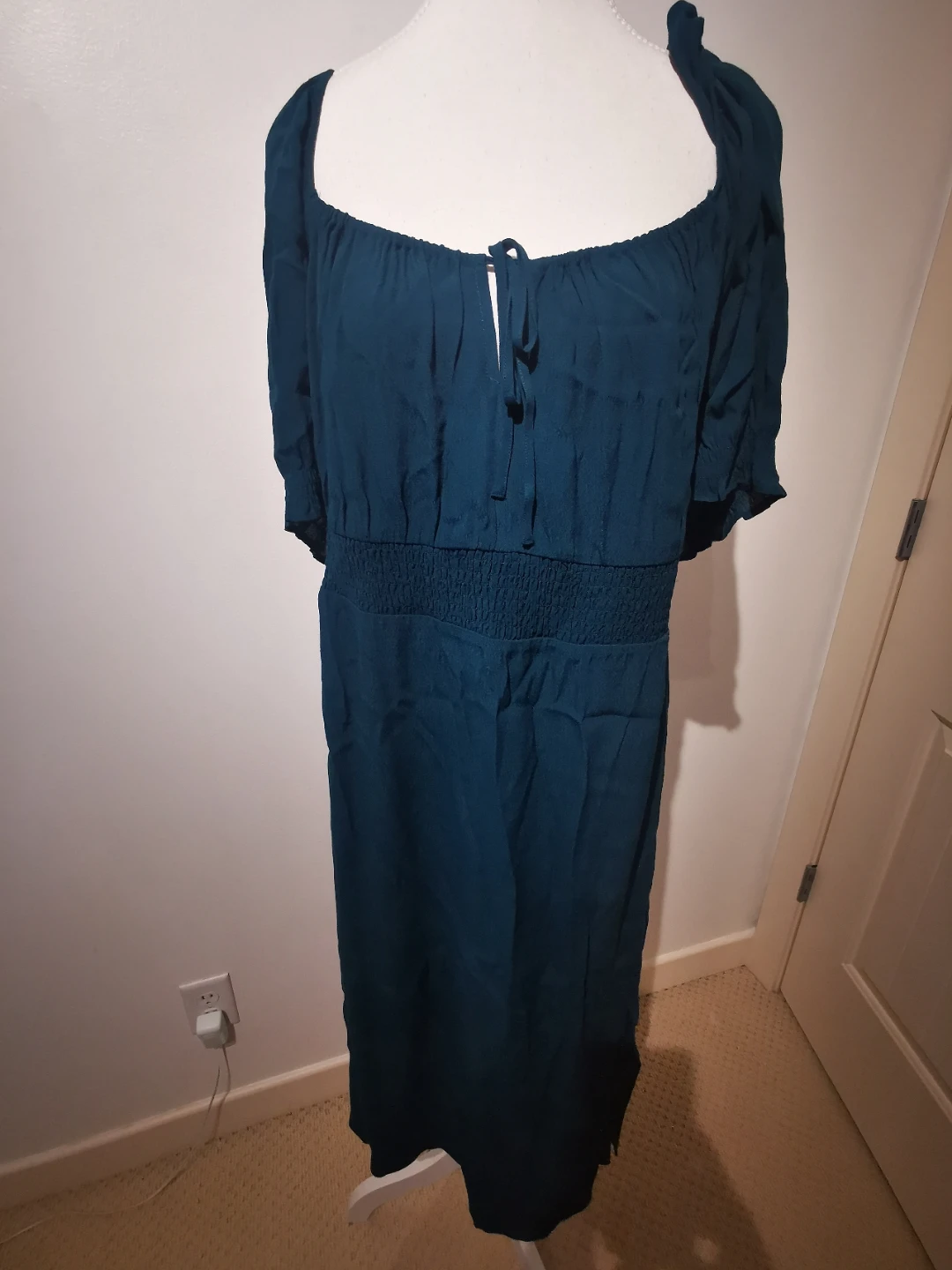 Nwt 3CAddition Elle Teal Smocked Waist Dress - photo 5