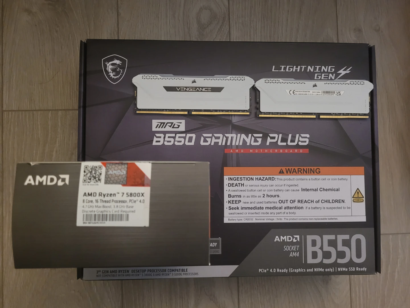 Ryzen 5800X, B550, 32GB RAM AM4 combo