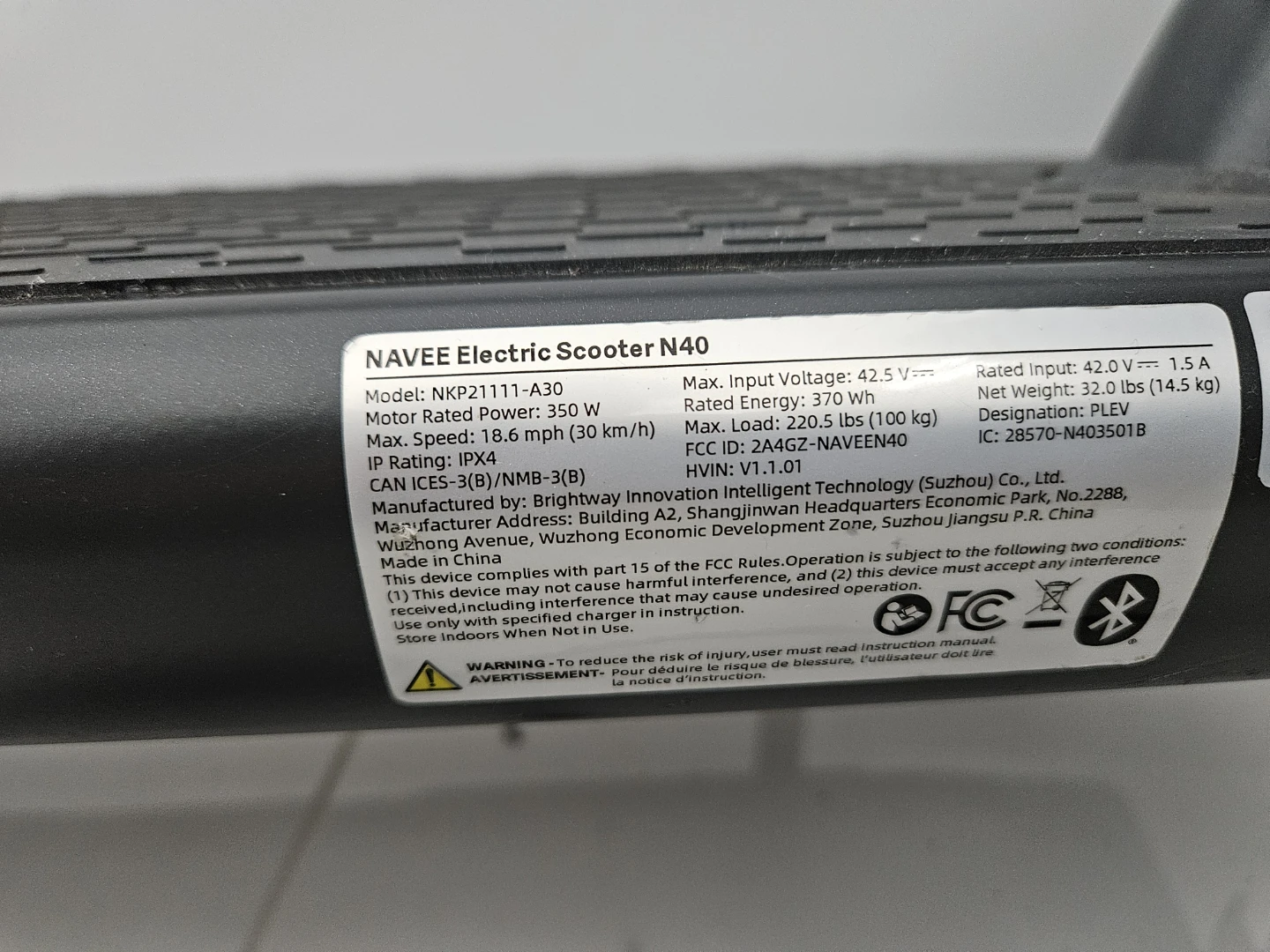 NAAVEE Electric Scooter N40 - photo 4
