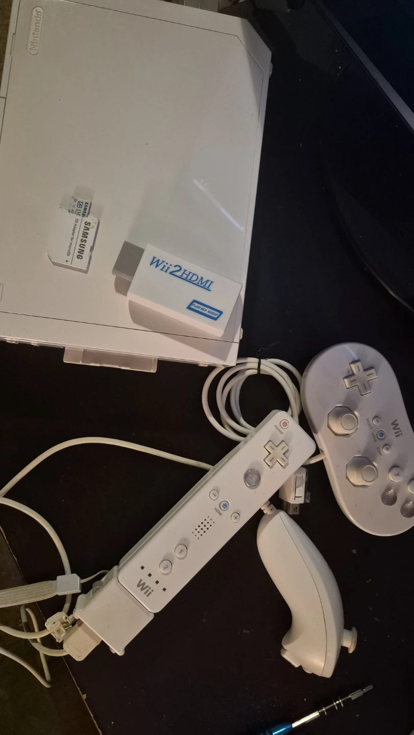 Modded Wii with many games installed.