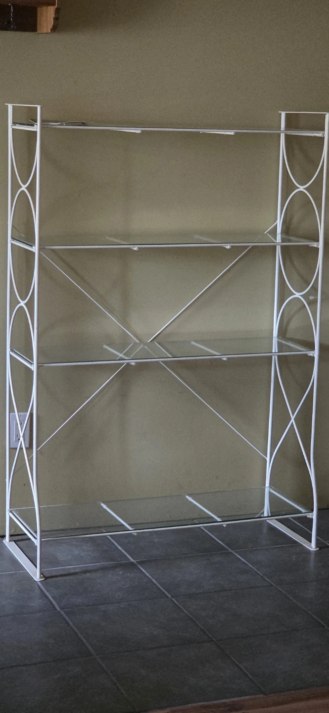 glass and white metal shelf - photo 2