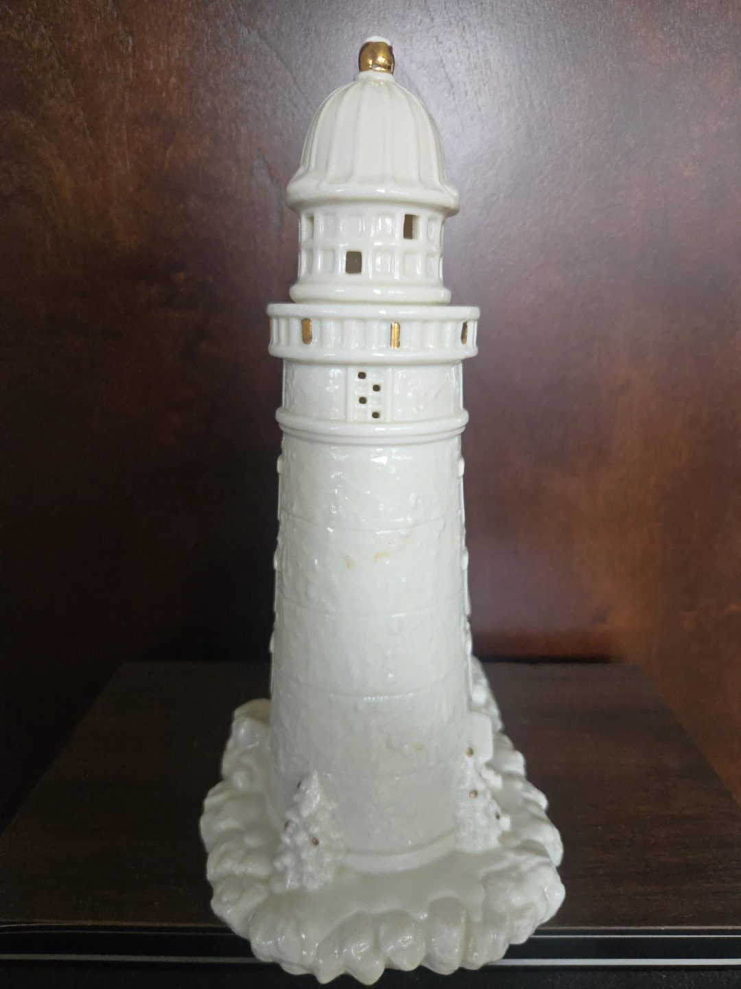 White Porcelain Lighthouse with House Figurine - photo 3