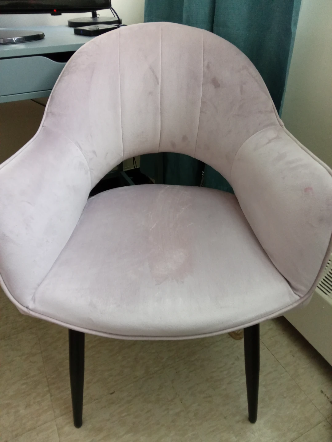 Velvet Accent Chair - Light Pink