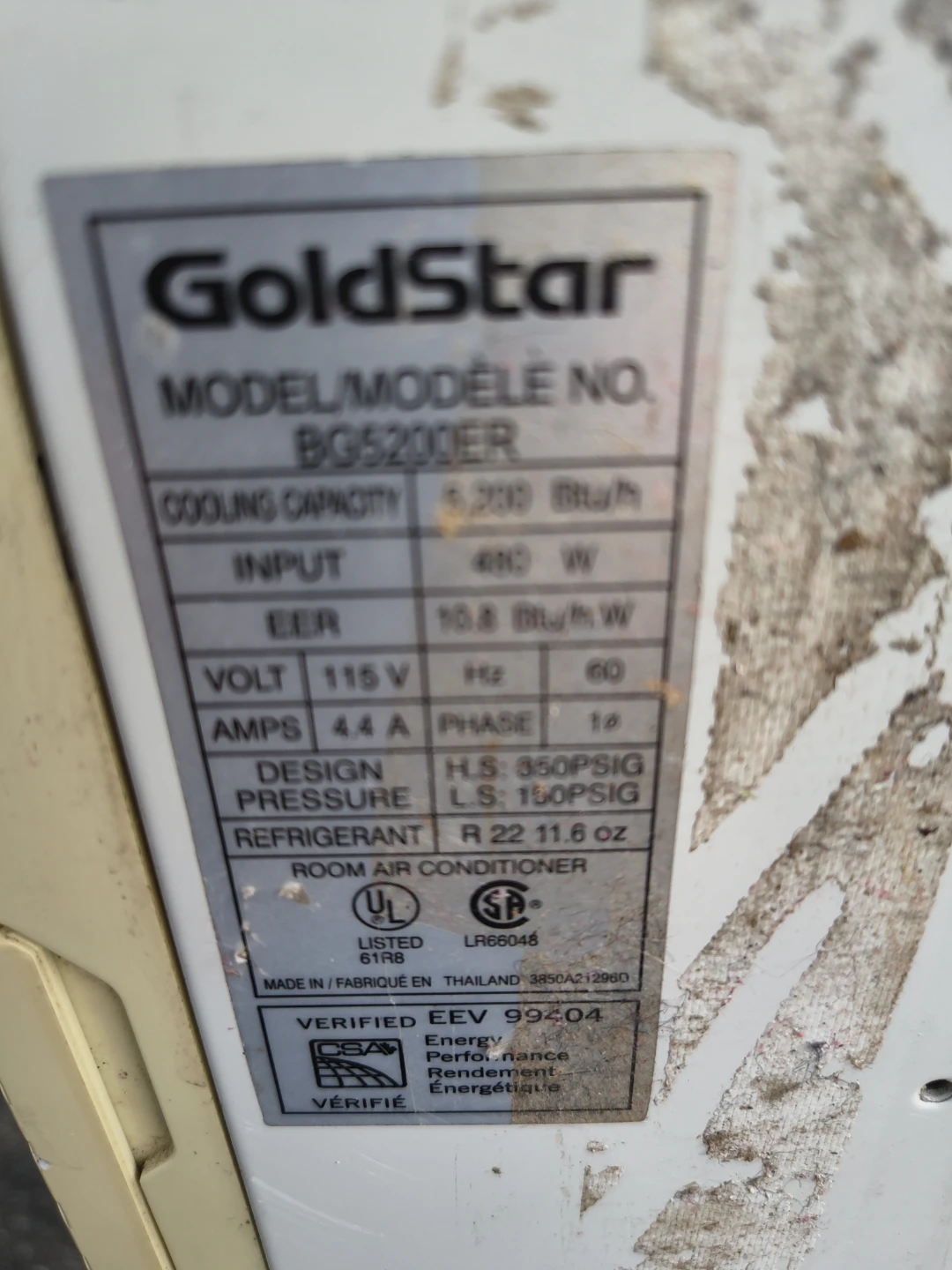 Gold star 5200 btu air conditioner - photo 3