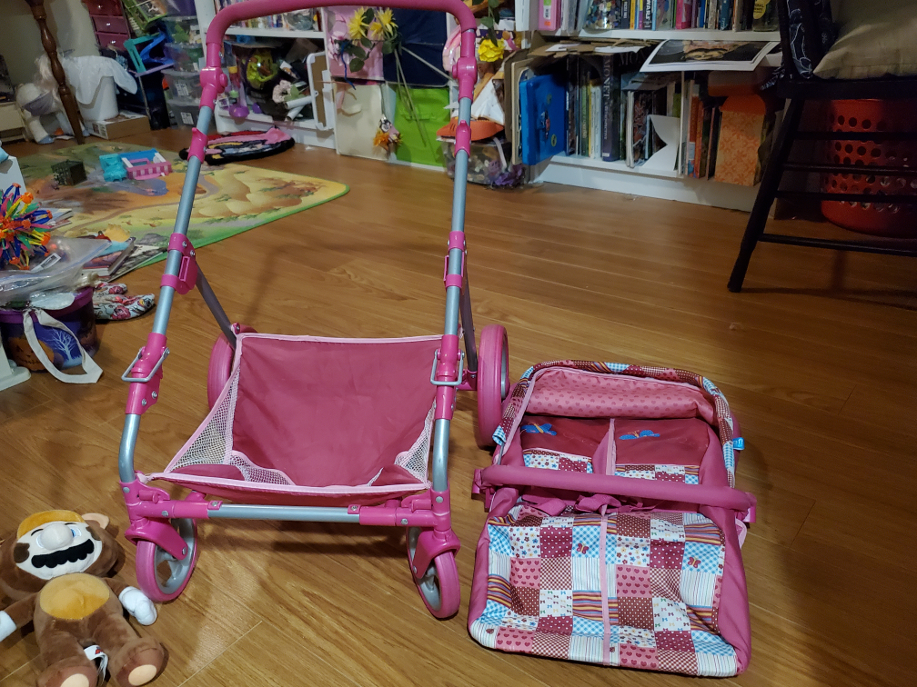 Pink Doll Stroller with Butterfly Design - photo 5