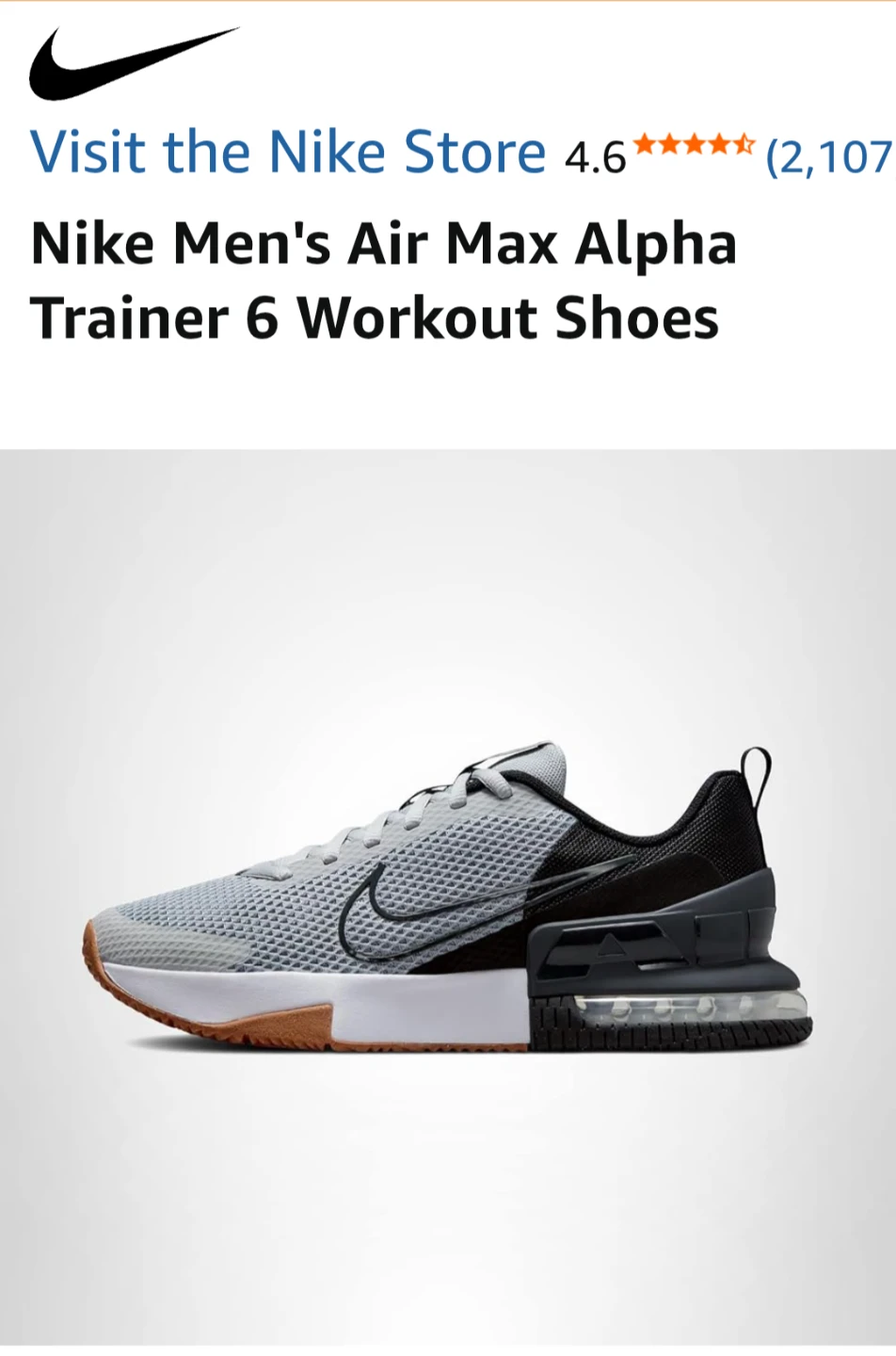 Nike Men's Air Max Alpha Trainer 6 Workout Shoes