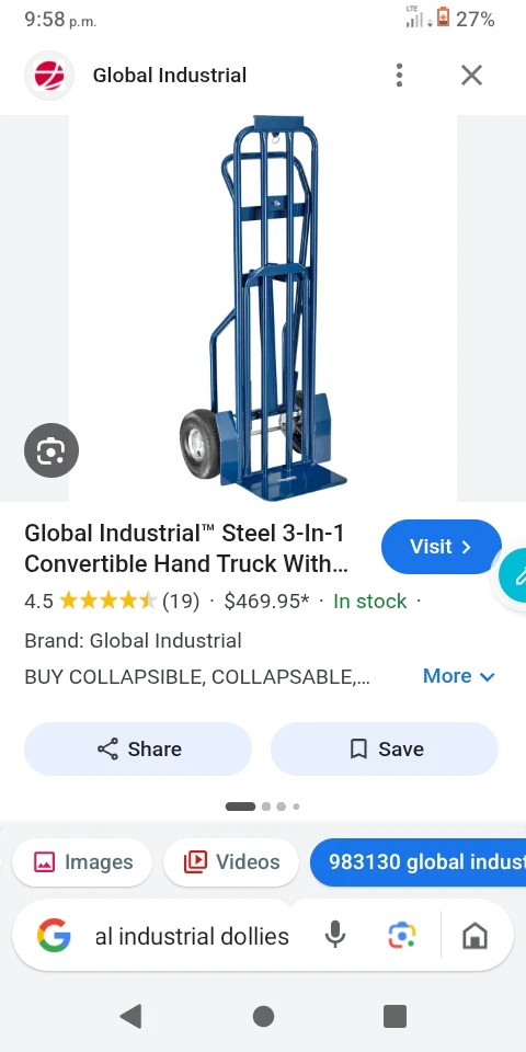 ⚽ Equipment Global Industrial 3-In-1 Convertible Hand Truck