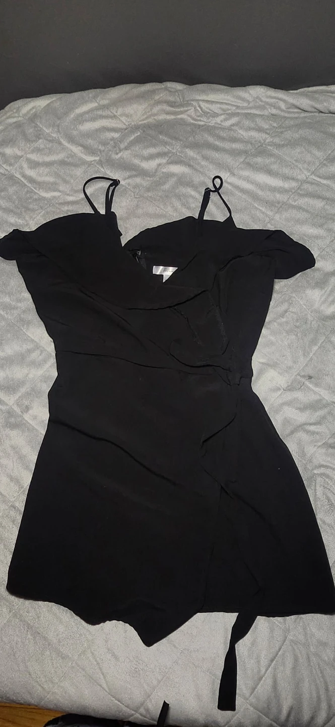 Black Ruffle Halter Romper