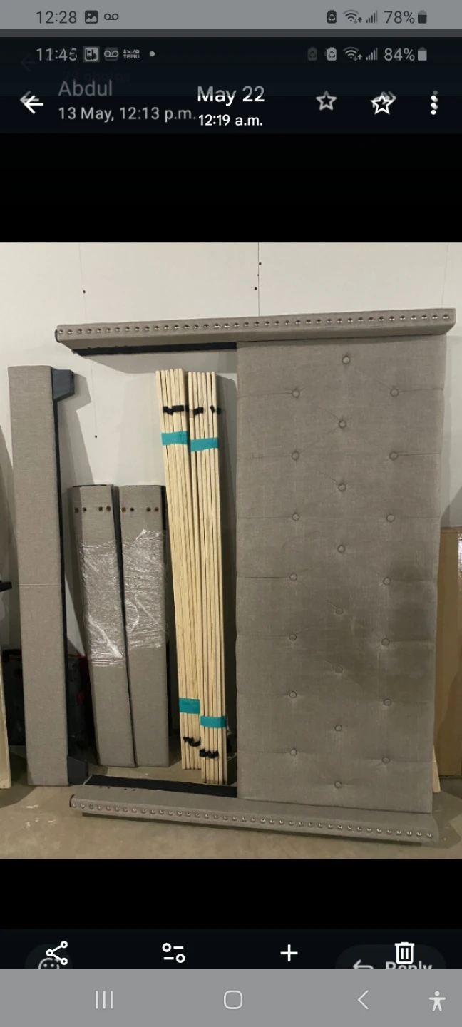 Tufted Upholstered Bed Frame Headboard and Slats