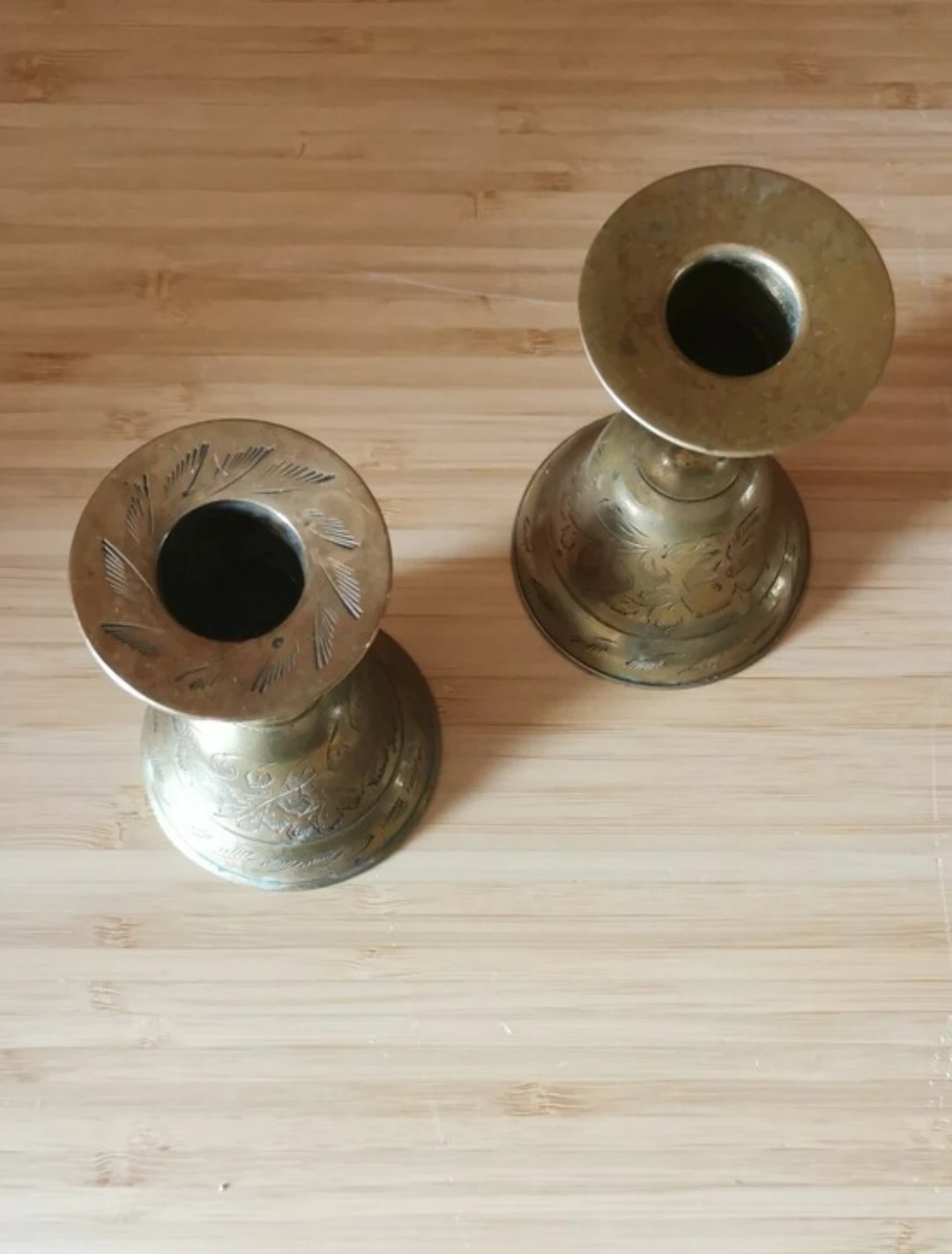 Vintage Brass Bell Candleholders Pair Dual Purpose Candlesticks - photo 5