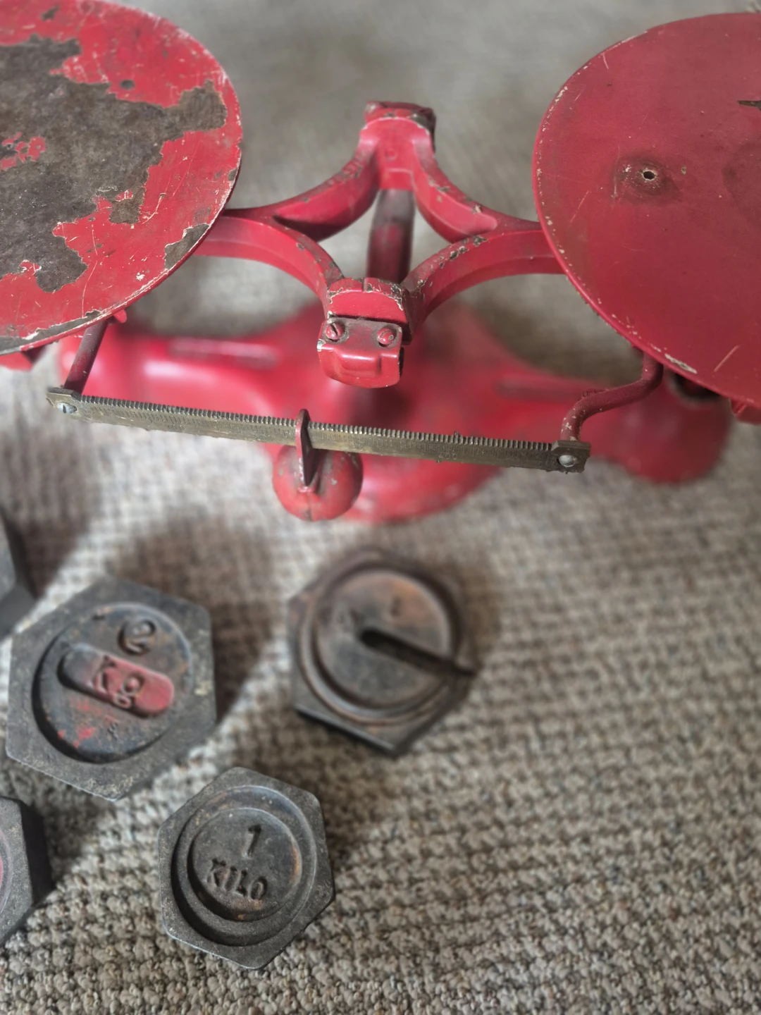 Vintage Red #1 DETECTO  Scale with Weights - photo 4