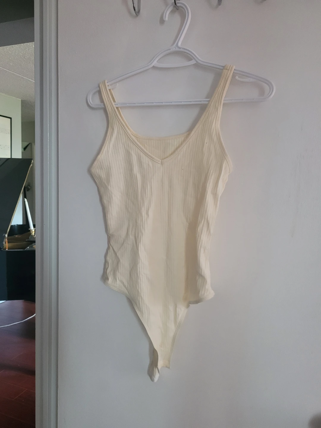 Cream Ribbed Bodysuit and Sleeve Set - photo 3