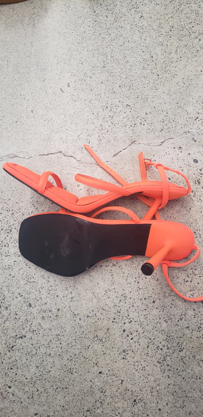 Zara Orange Strappy Heeled Sandals - photo 2