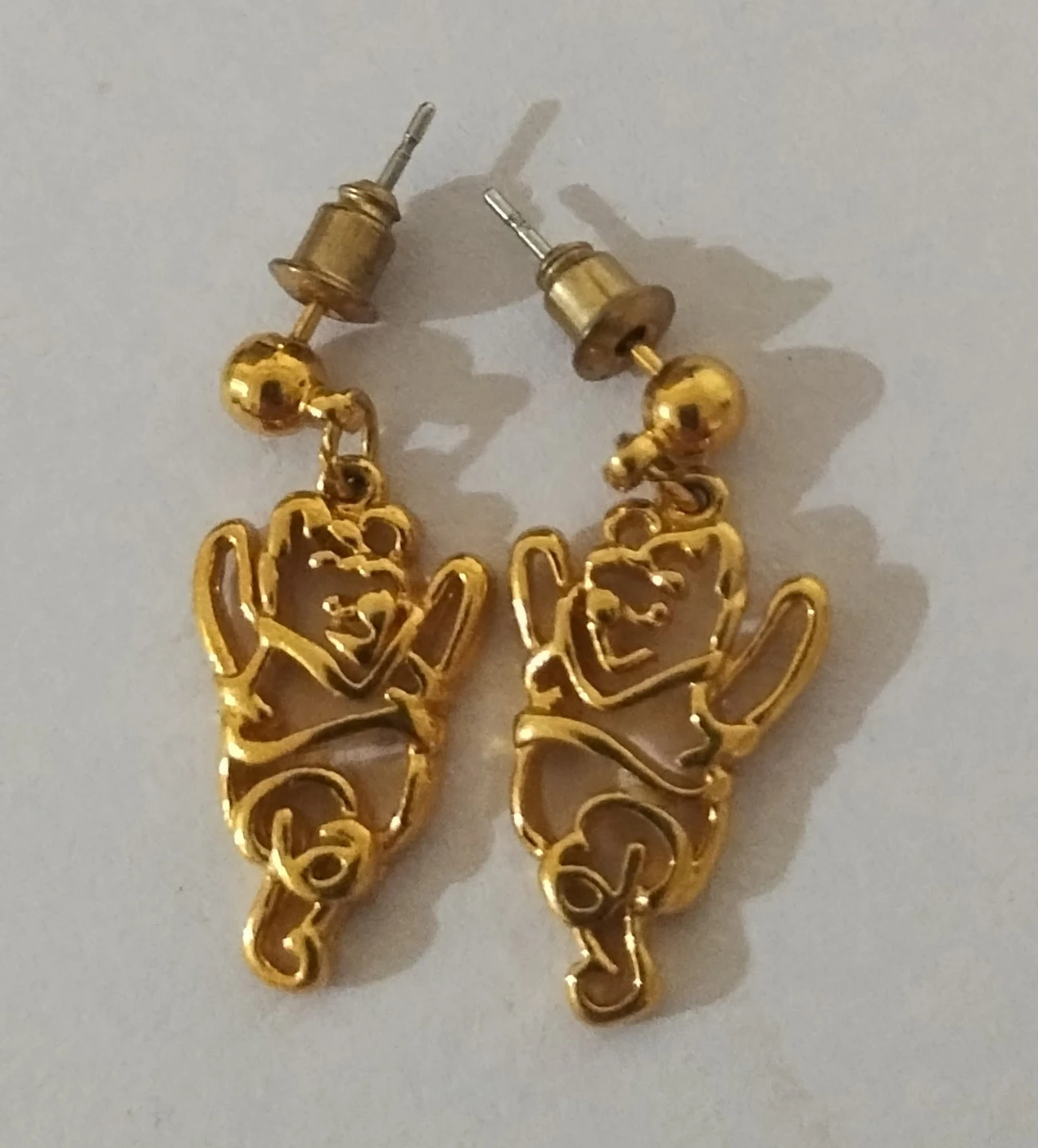 Gold Winnie the Pooh Dangle Earrings - photo 2