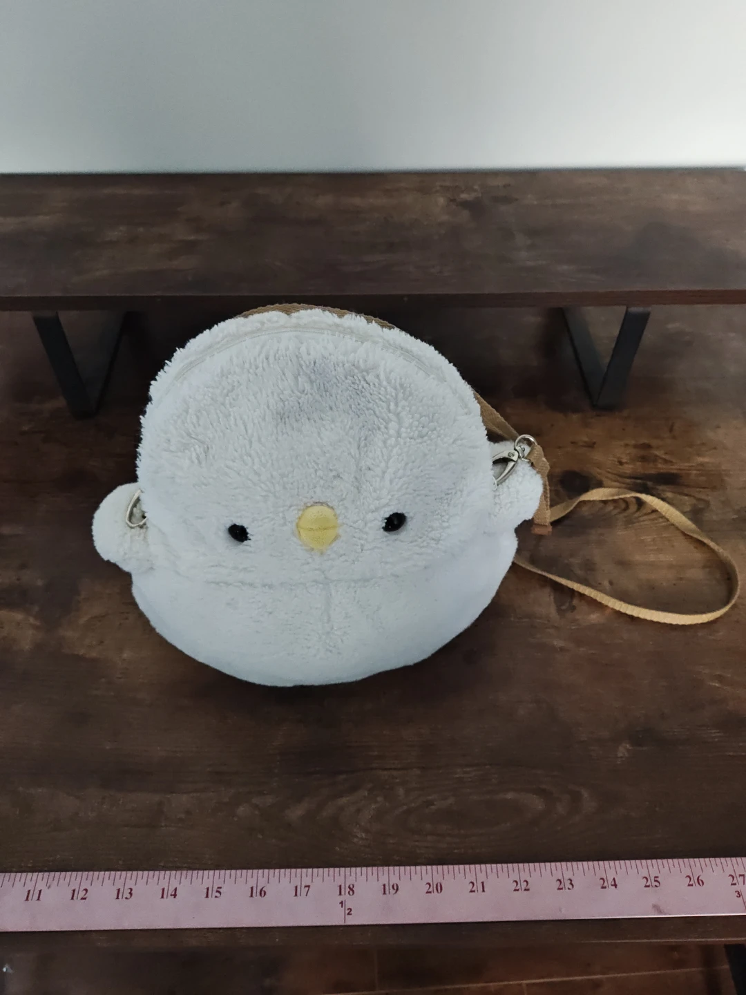 White Plush Bird Crossbody Bag