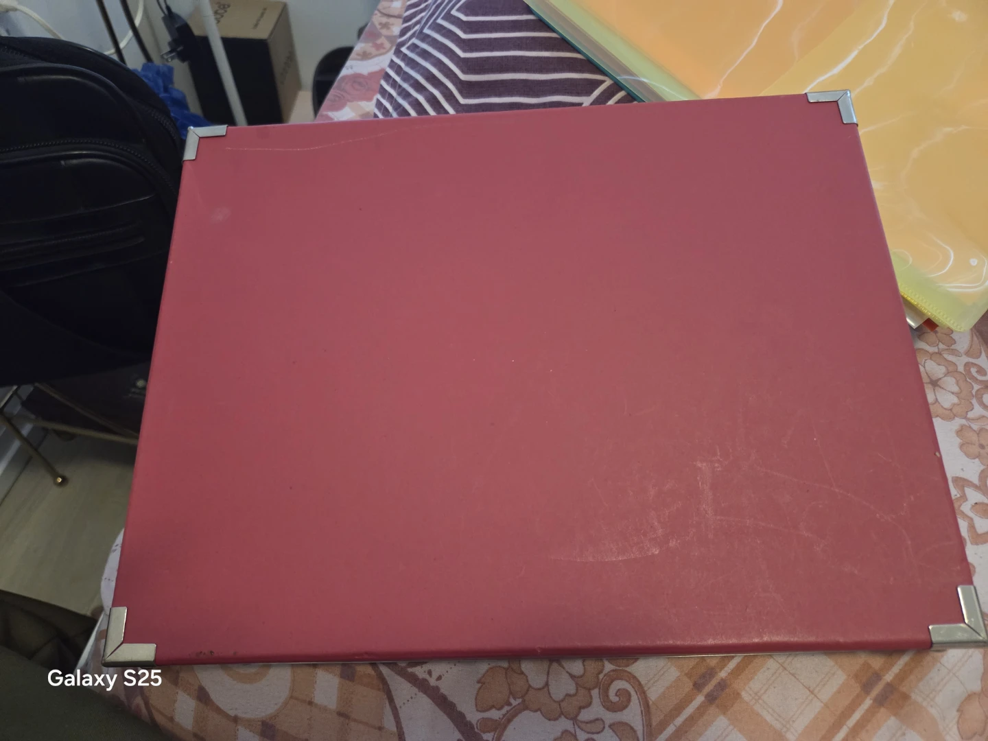 Red Metal Document Box