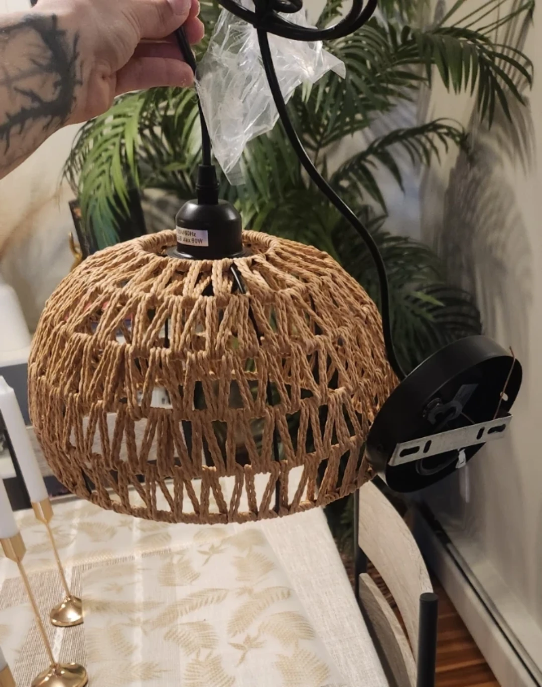 Woven Pendant Light Fixture