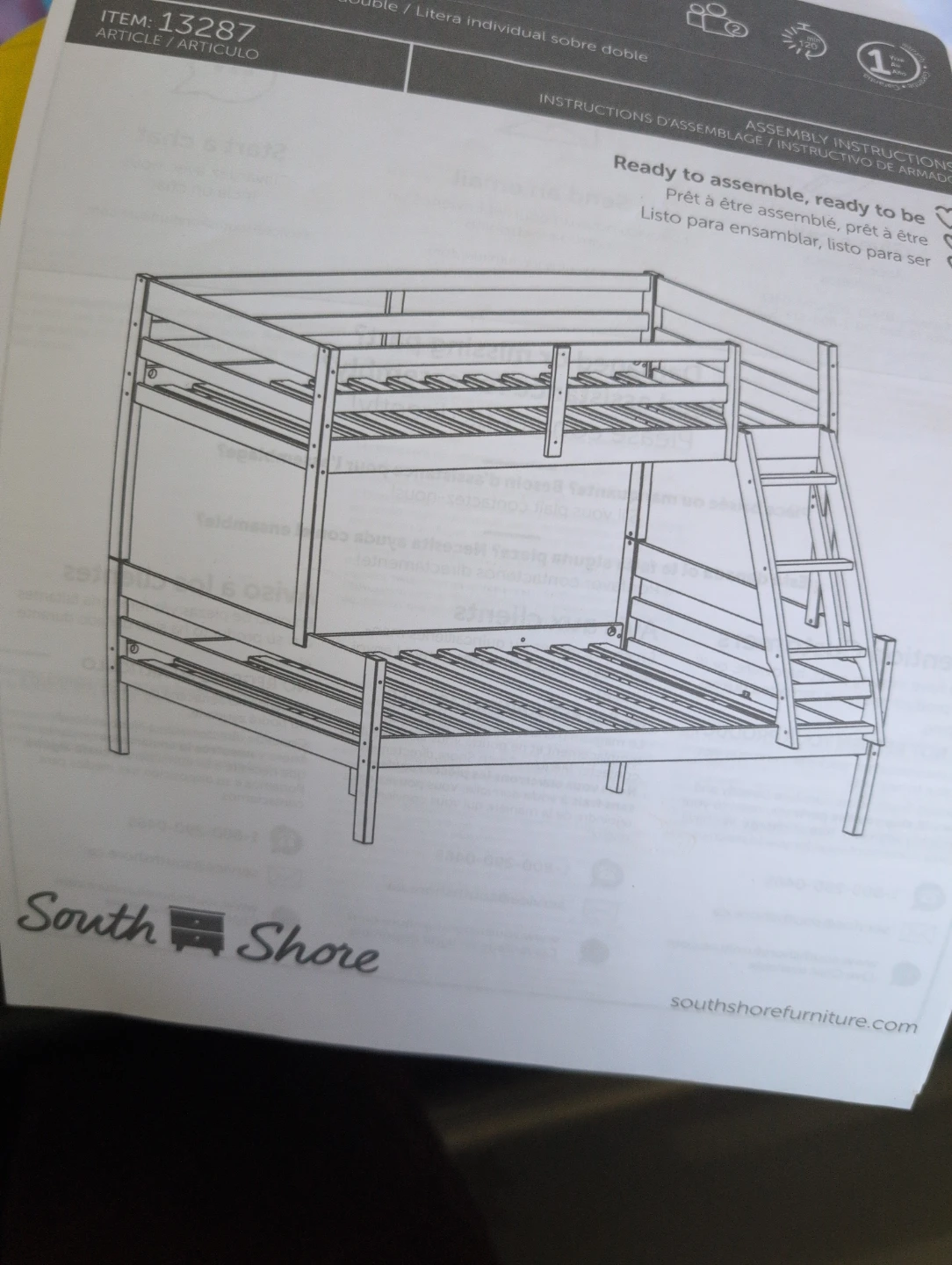 South Shore Black Twin Bunk Bed - photo 2