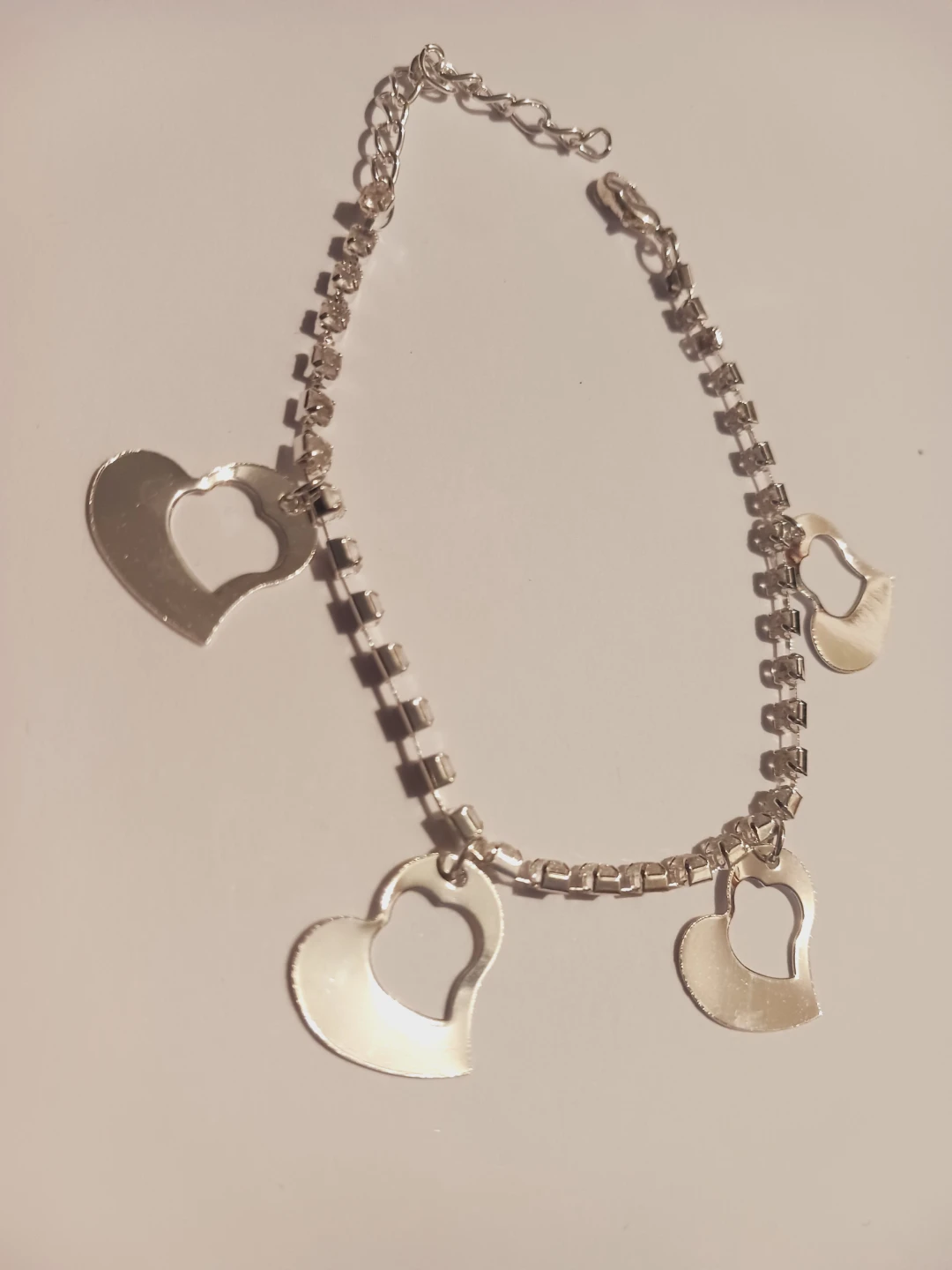 New !! Silver Tone Heart Charm Bracelet - photo 2