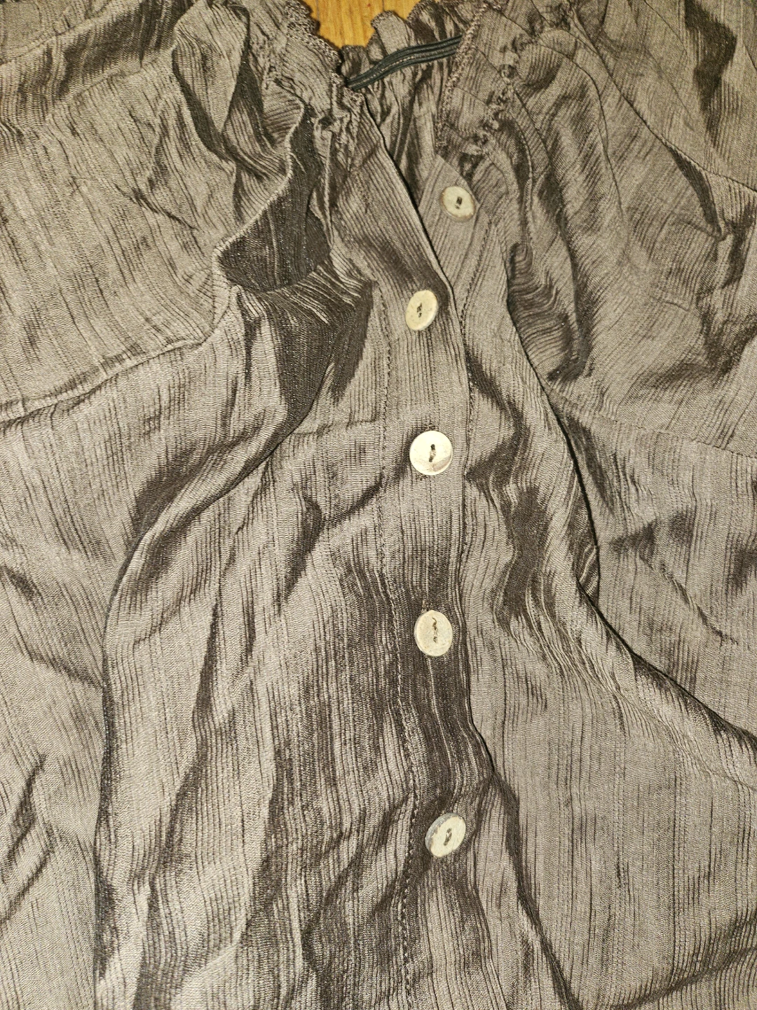 Brown Ruffle Top with Bow Detail - photo 4