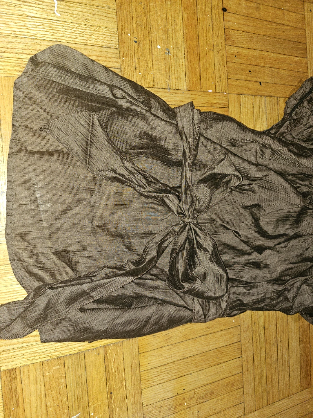 Brown Ruffle Top with Bow Detail - photo 3