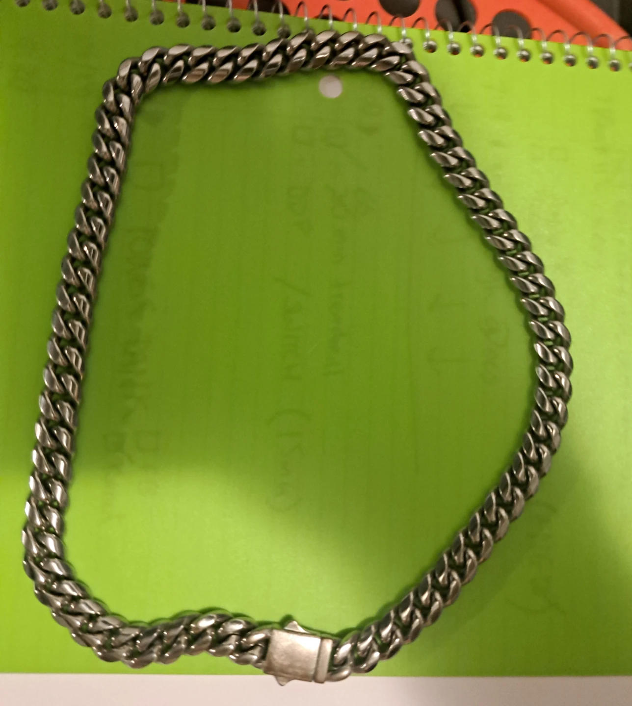 Silver Curb Chain Necklace with Rhinestone Clasp - photo 2