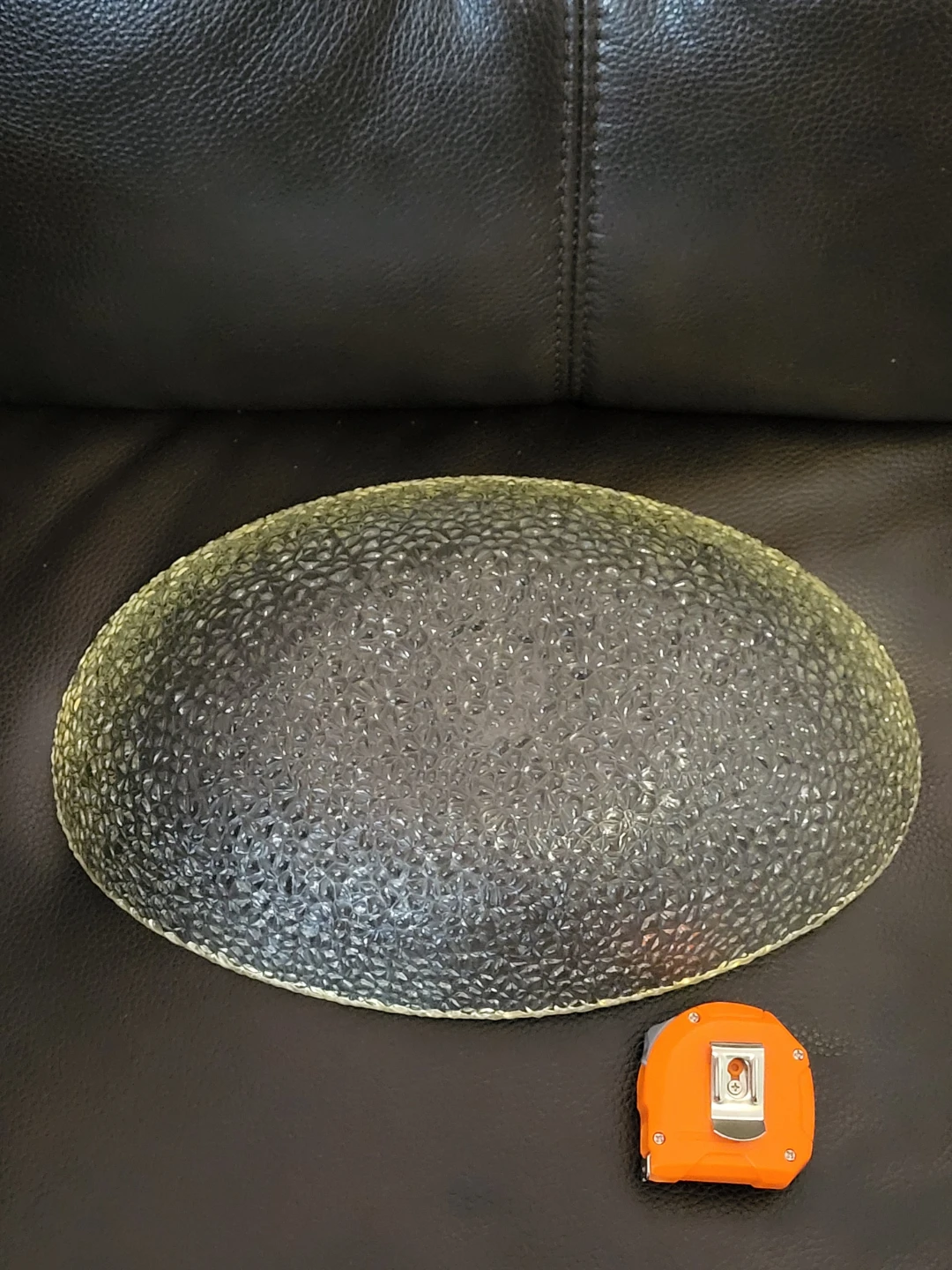Vintage Textured Oval Glass Serving Bowl - photo 4